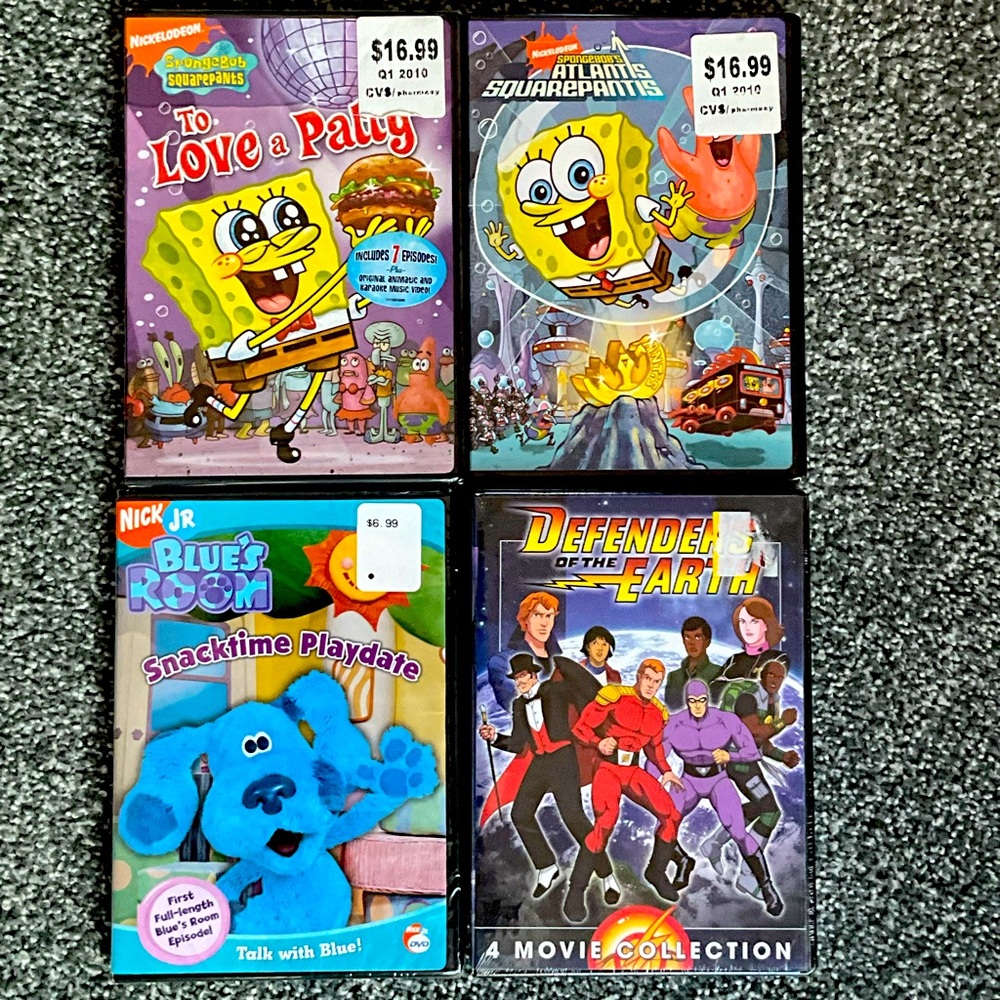 Sponge Bob/Blues Clues DVD BONUS Defenders of the Earth DVD